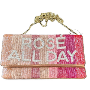 Rosé All Day Beaded Clutch